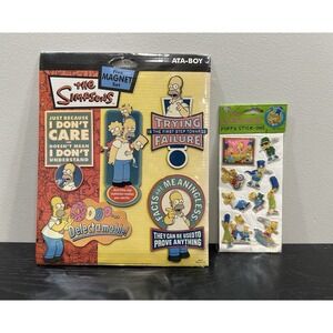 VTG Y2K Simpson Mixed Lot - Collectable 5 Magnet Sheet & Puffy Stickers READ